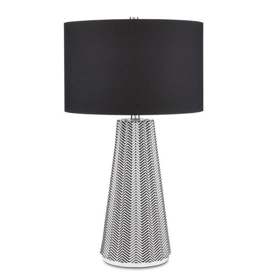 Black White Polished Nickel Orator Table Lamp Table Lamps Sideboards and Things By Currey & Co