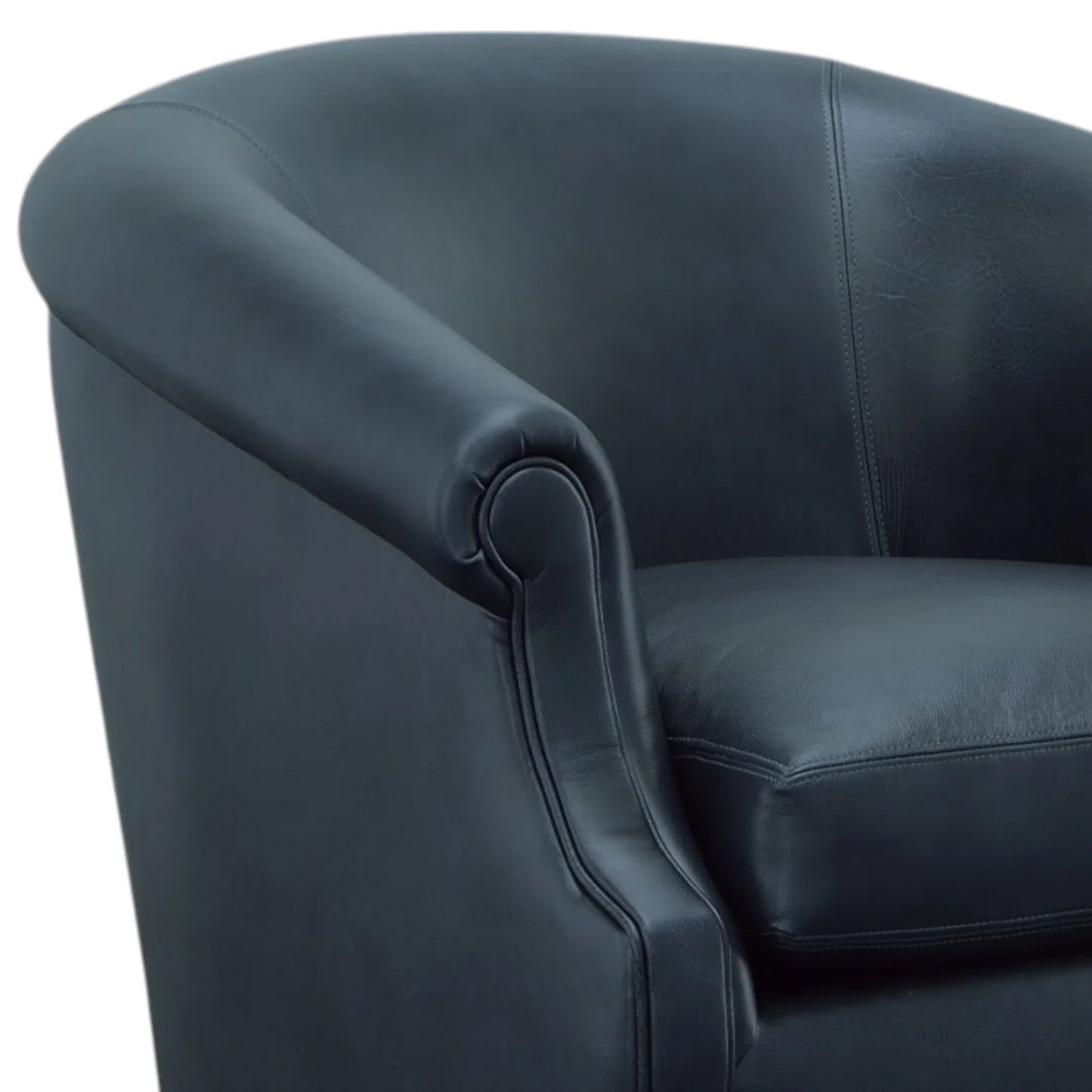 Black Leather Swivel Club Chair Seattle