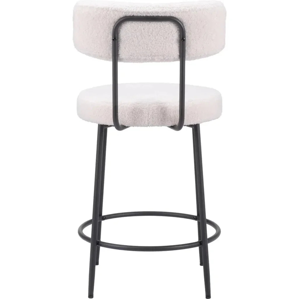 Blanca Counter Stool (Set of 2) Ivory - LOOMLAN - Zuo Modern - Counter Stools