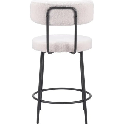 Blanca Counter Stool (Set of 2) Ivory - LOOMLAN - Zuo Modern - Counter Stools