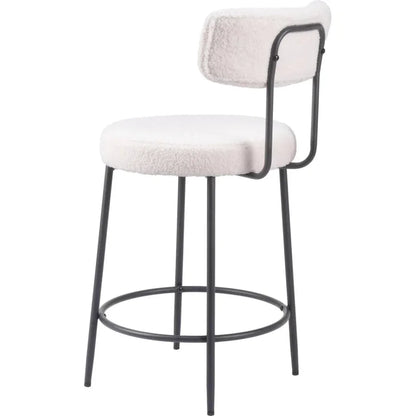Blanca Counter Stool (Set of 2) Ivory - LOOMLAN - Zuo Modern - Counter Stools