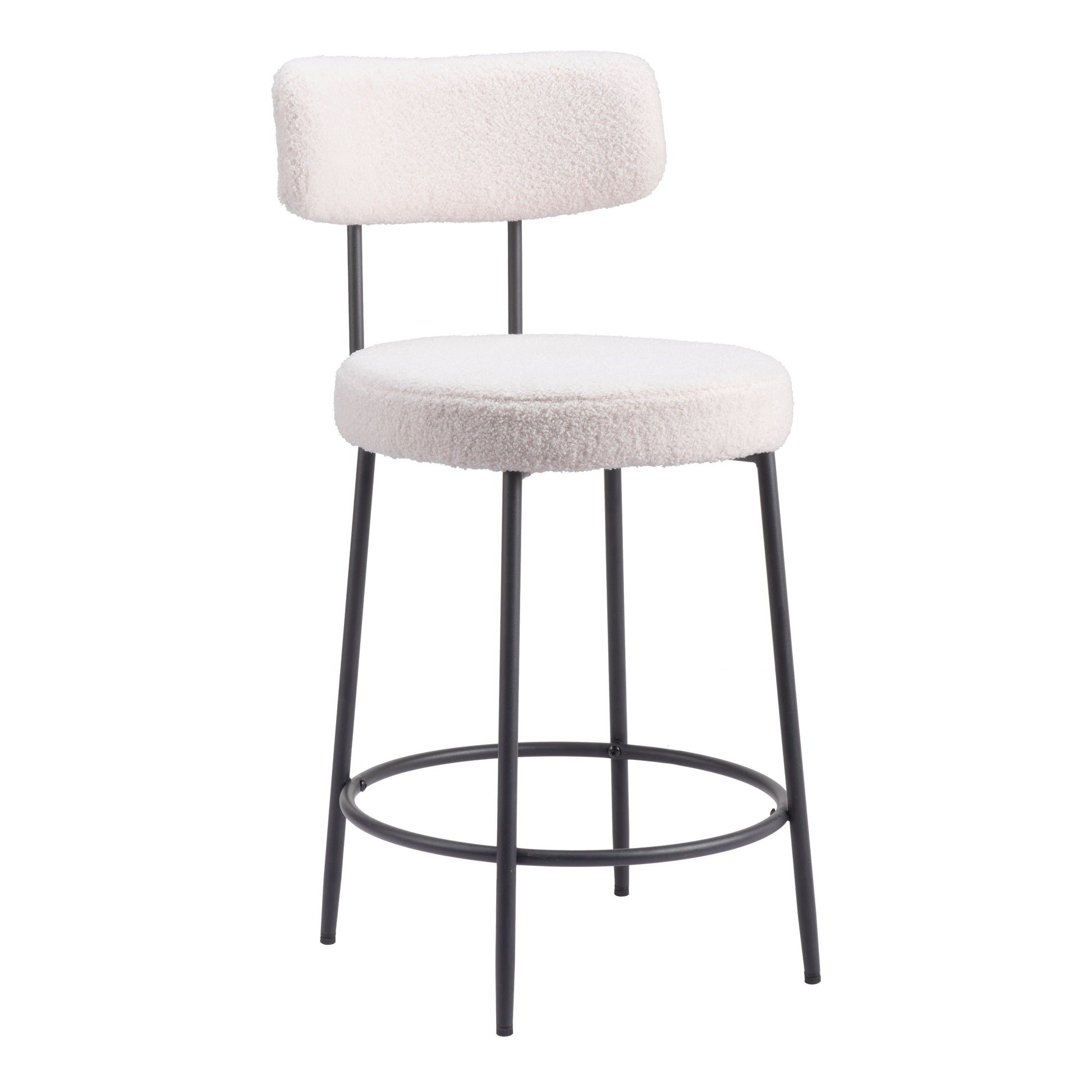 Blanca Counter Stool (Set of 2) Ivory-Counter Stools-Zuo Modern-LOOMLAN