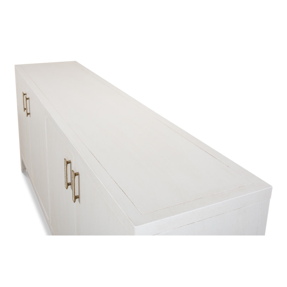 Blanco 4 Door Buffet Cortina White-Sideboards-Sarreid-LOOMLAN