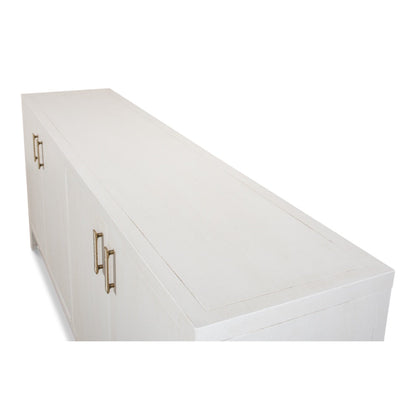 Blanco 4 Door Buffet Cortina White-Sideboards-Sarreid-LOOMLAN