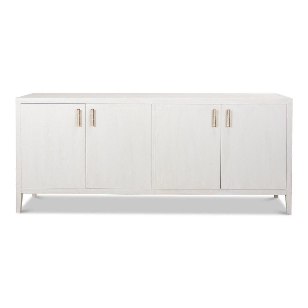 Blanco 4 Door Buffet Cortina White-Sideboards-Sarreid-LOOMLAN