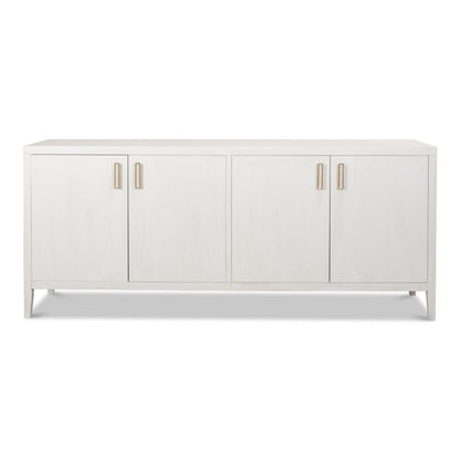 Blanco 4 Door Buffet Cortina White-Sideboards-Sarreid-LOOMLAN