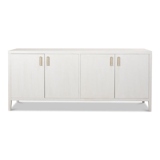 Blanco 4 Door Buffet Cortina White-Sideboards-Sarreid-LOOMLAN