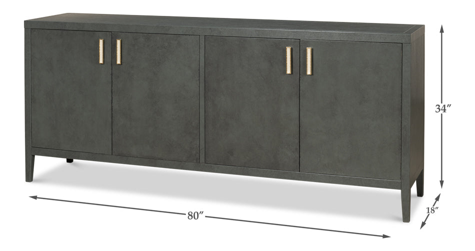 Blanco 4 Door Buffet Stone Grey-Sideboards-Sarreid-LOOMLAN