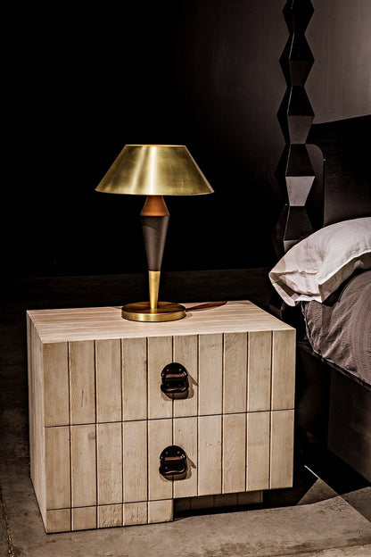 Blau Steel Table Lamp With Brass Finish-Table Lamps-Noir-Sideboards and Things