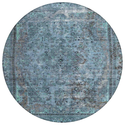 LOOMLAN Rugs Blazura Blue Washable Indoor-Outdoor Rug