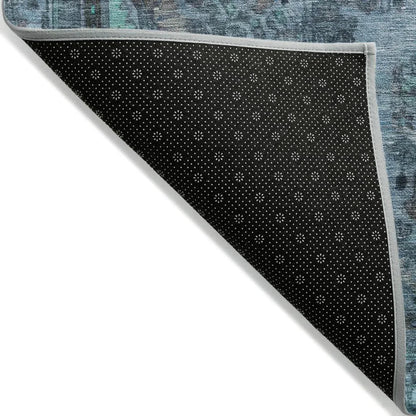 LOOMLAN Rugs Blazura Blue Washable Indoor-Outdoor Rug