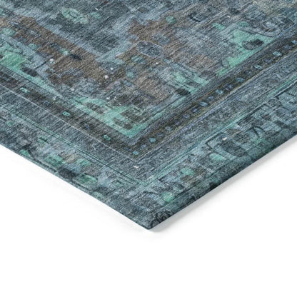 LOOMLAN Rugs Blazura Blue Washable Indoor-Outdoor Rug