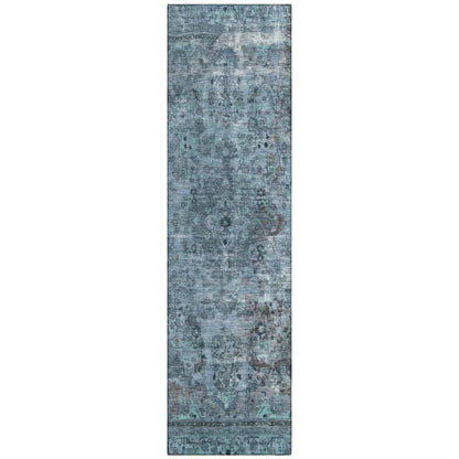 LOOMLAN Rugs Blazura Blue Washable Indoor-Outdoor Rug