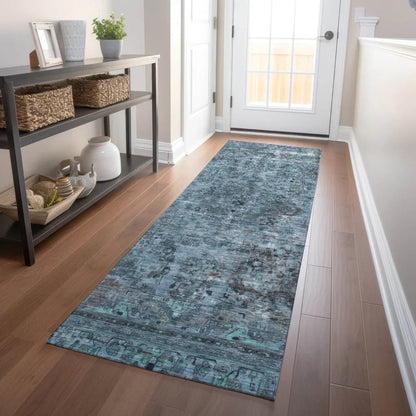 LOOMLAN Rugs Blazura Blue Washable Indoor-Outdoor Rug