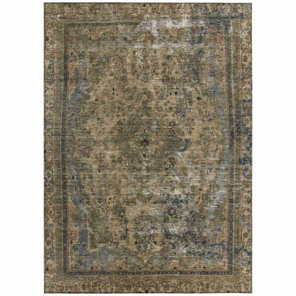 LOOMLAN Rugs Blazura Brown Washable Indoor-Outdoor Rug