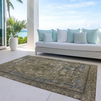 LOOMLAN Rugs Blazura Brown Washable Indoor-Outdoor Rug