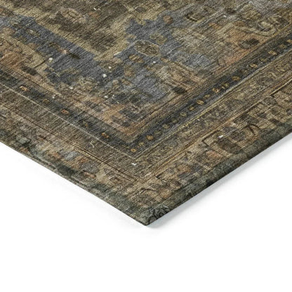 LOOMLAN Rugs Blazura Brown Washable Indoor-Outdoor Rug