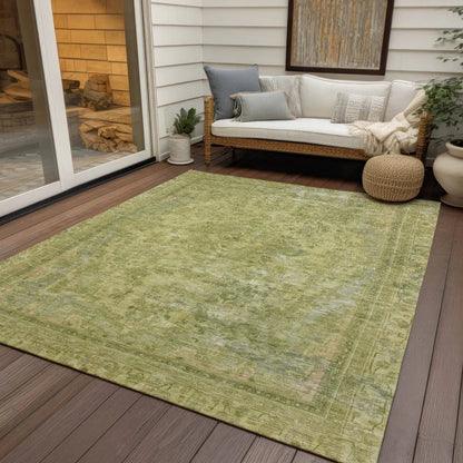 LOOMLAN Rugs Blazura Green Washable Indoor-Outdoor Rug