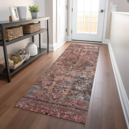 LOOMLAN Rugs Blazura Pink Washable Indoor-Outdoor Rug