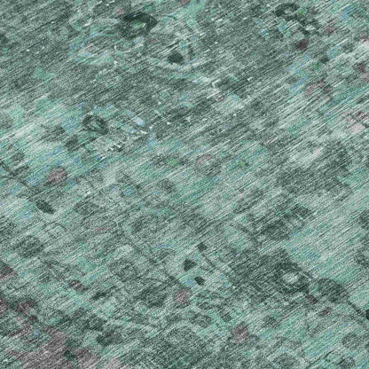 LOOMLAN Rugs Blazura Teal Washable Indoor-Outdoor Rug
