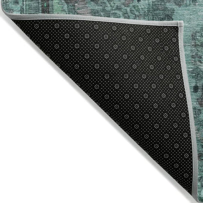 LOOMLAN Rugs Blazura Teal Washable Indoor-Outdoor Rug