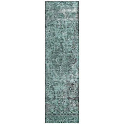 LOOMLAN Rugs Blazura Teal Washable Indoor-Outdoor Rug