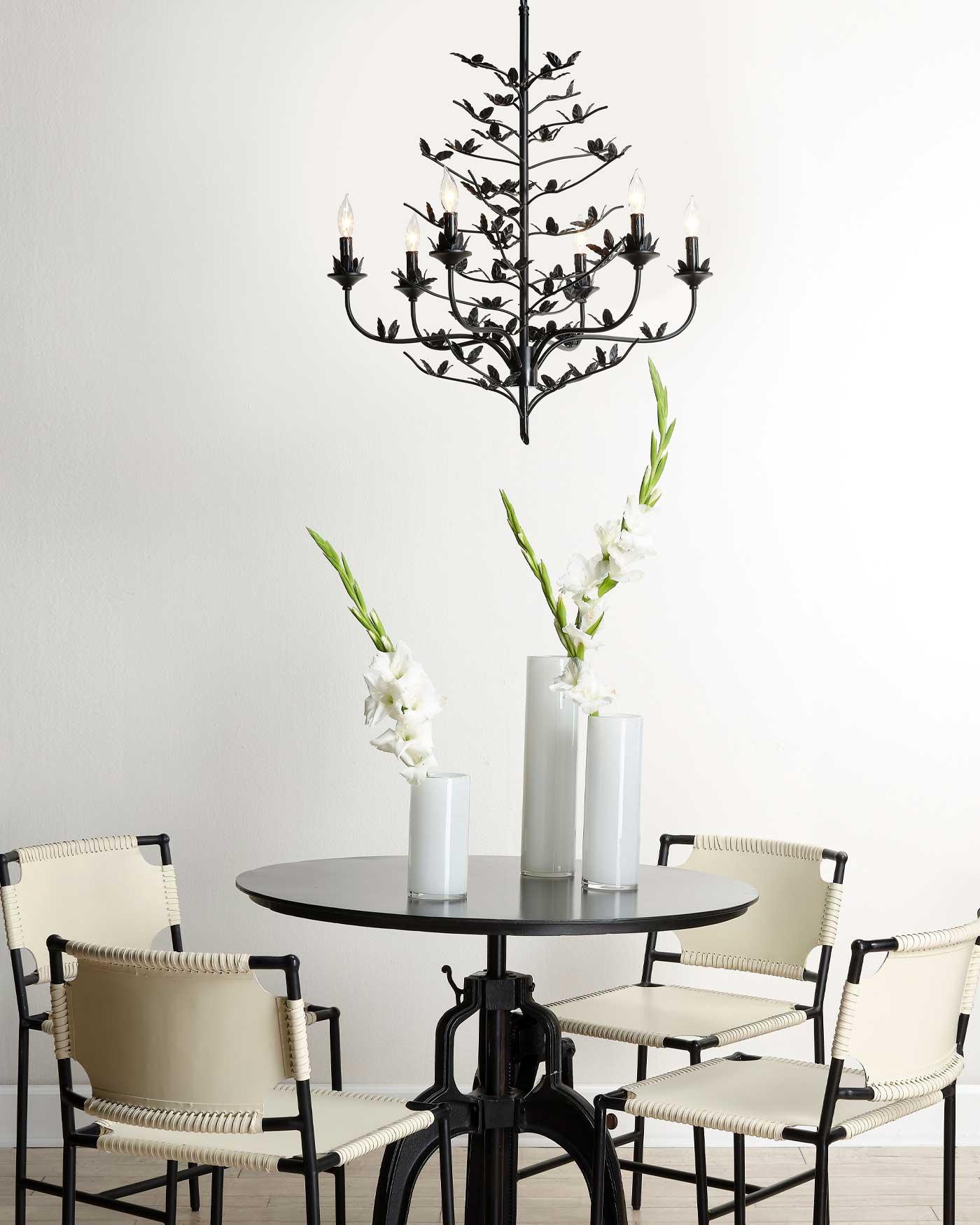 Blooming Candle Style Black Crystal Chandelier Chandeliers Sideboards and Things By Jamie Young