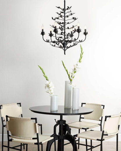 Blooming Candle Style Black Crystal Chandelier Chandeliers Sideboards and Things By Jamie Young
