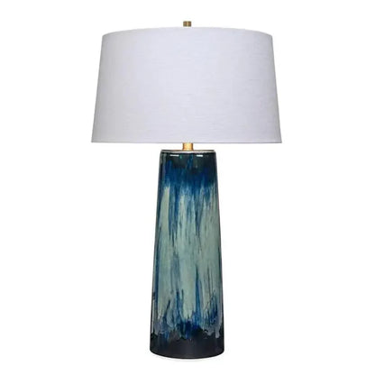 Blue Ceramic Brushstroke Table Lamp - LOOMLAN - Jamie Young - Table Lamps
