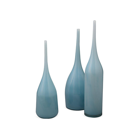 Blue Glass Pixie Decorative Vases (set of 3) Vases & Jars Sideboards and Things By Jamie Young