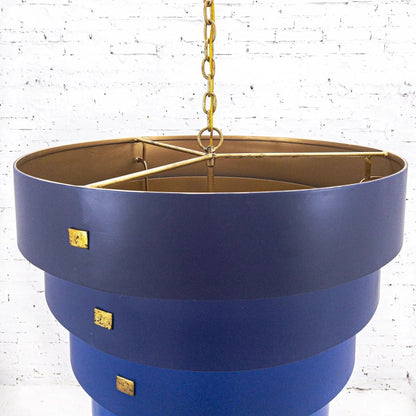 Blue Gold Leaf Graduation Pendant Hiroshi Koshitaka Collection Pendants Sideboards and Things By Currey & Co