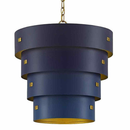 Blue Gold Leaf Graduation Pendant Hiroshi Koshitaka Collection Pendants Sideboards and Things By Currey & Co