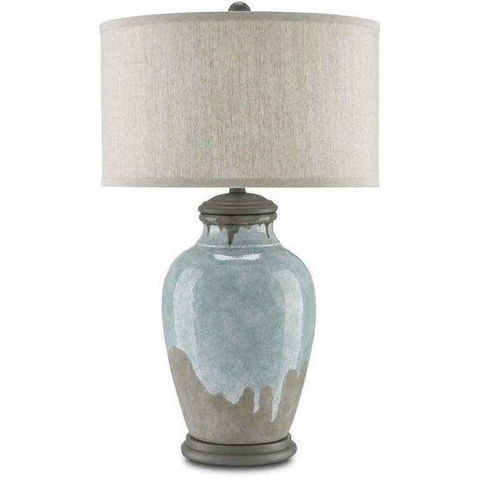 Blue-Green Gray Hiroshi Gray Chatswood Table Lamp Table Lamps Sideboards and Things By Currey & Co