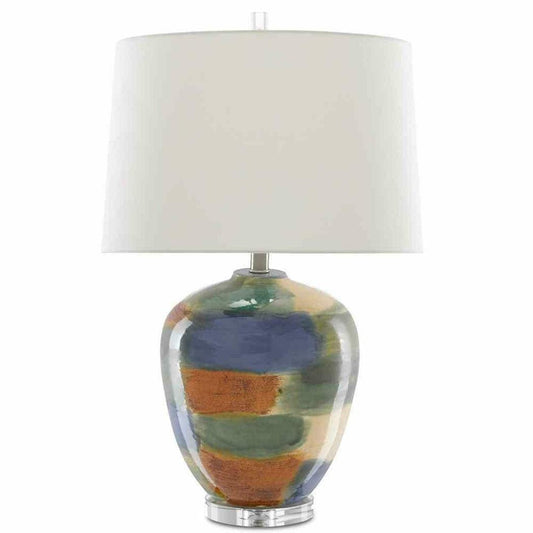 Blue Green Sand Rust Clear Rainbow Table Lamp Table Lamps Sideboards and Things By Currey & Co