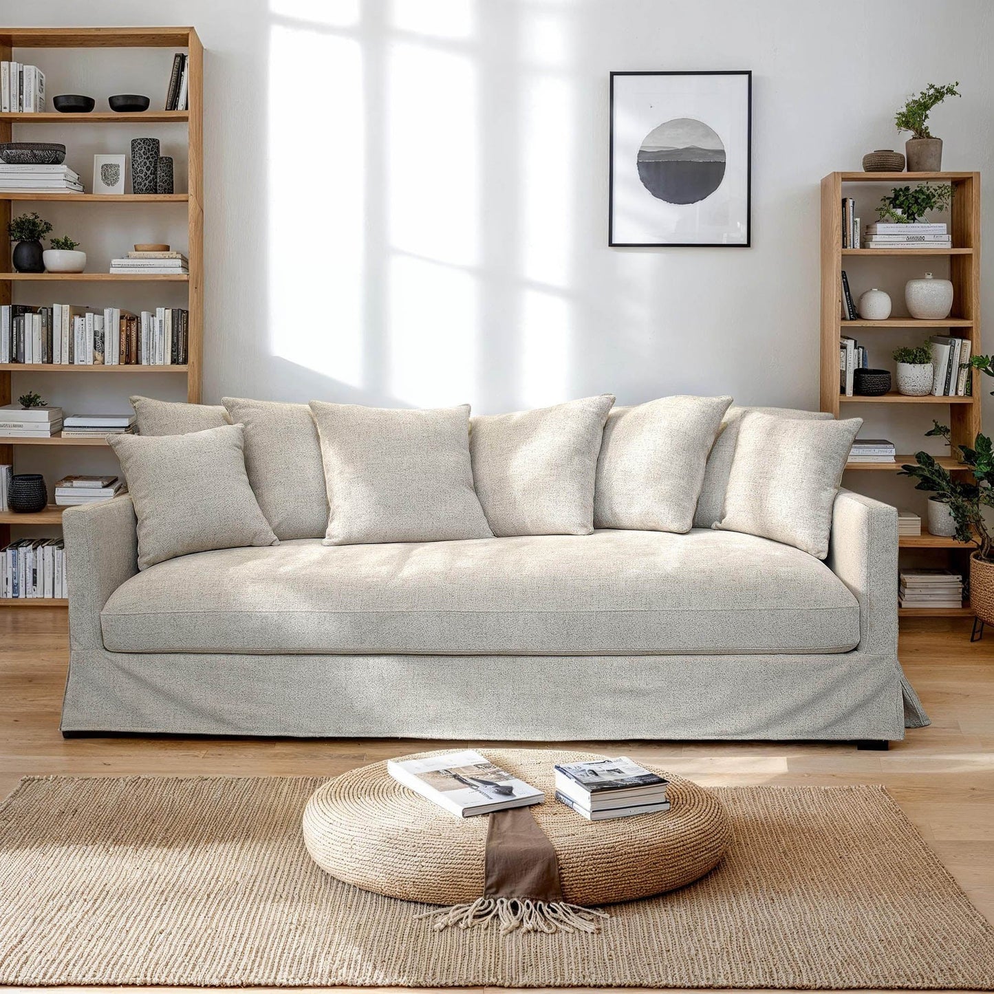 Boardwalk Light Grey Fabric Sofa