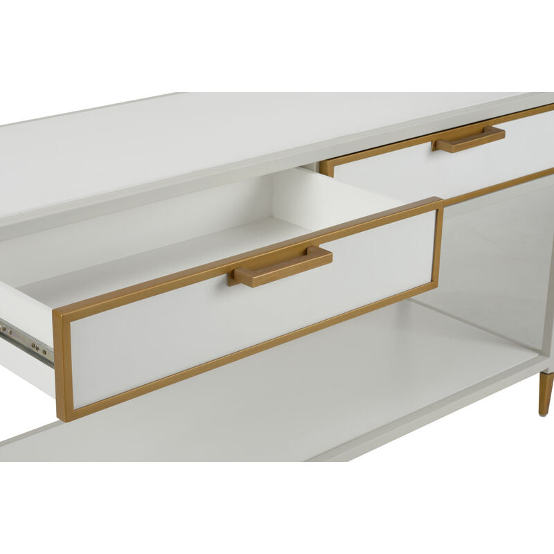 Chelsea House Bobbie White Finished Modern Console Table