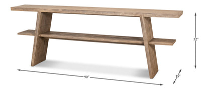 Bodega Vineyards Console Table With Storage Reclaimed Wood-Console Tables-Sarreid-LOOMLAN