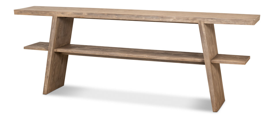 Bodega Vineyards Console Table With Storage Reclaimed Wood-Console Tables-Sarreid-LOOMLAN