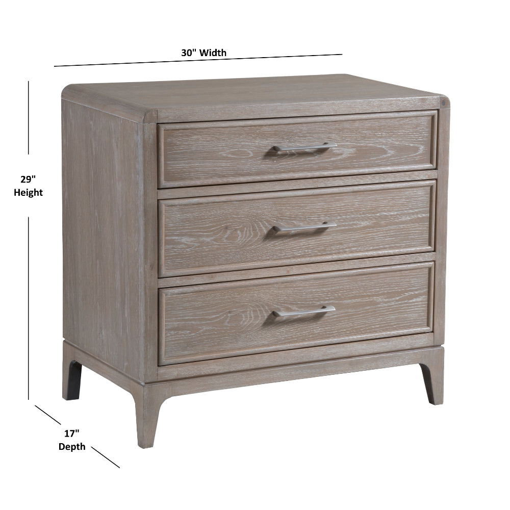 Bodhi 3-drawer Nightstand with USB-Nightstands-Palmetto Home - Bodhi-LOOMLAN