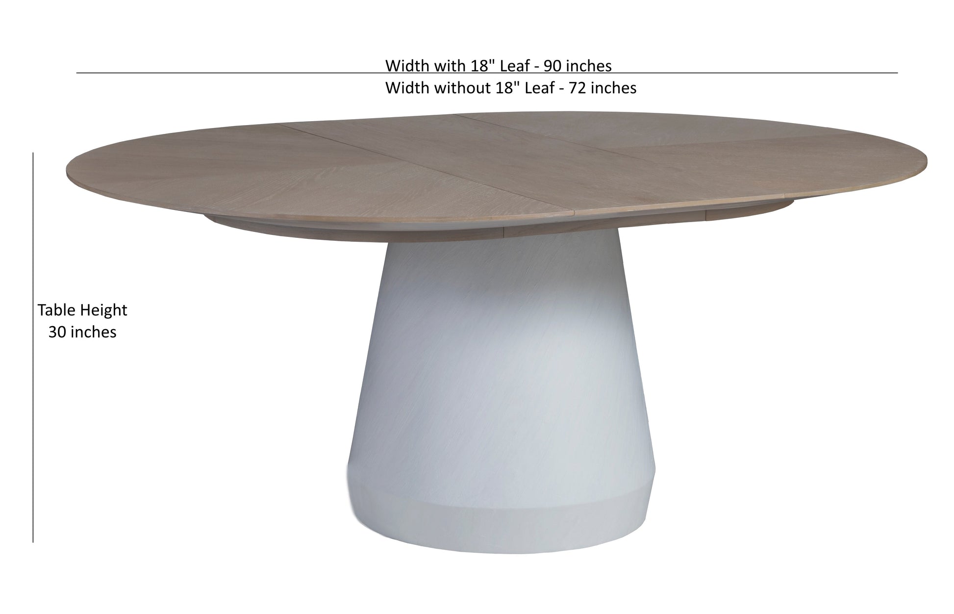 Bodhi Round Table with 18-inch Leaf-Dining Tables-Palmetto Home - Bodhi-LOOMLAN