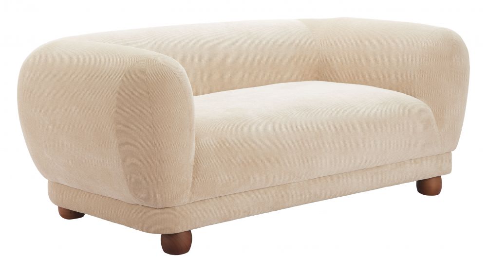 Zuo Modern Boet Cream Fabric Loveseat