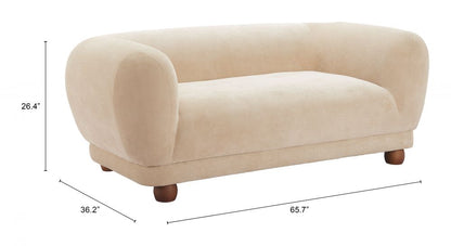 Zuo Modern Boet Cream Fabric Loveseat
