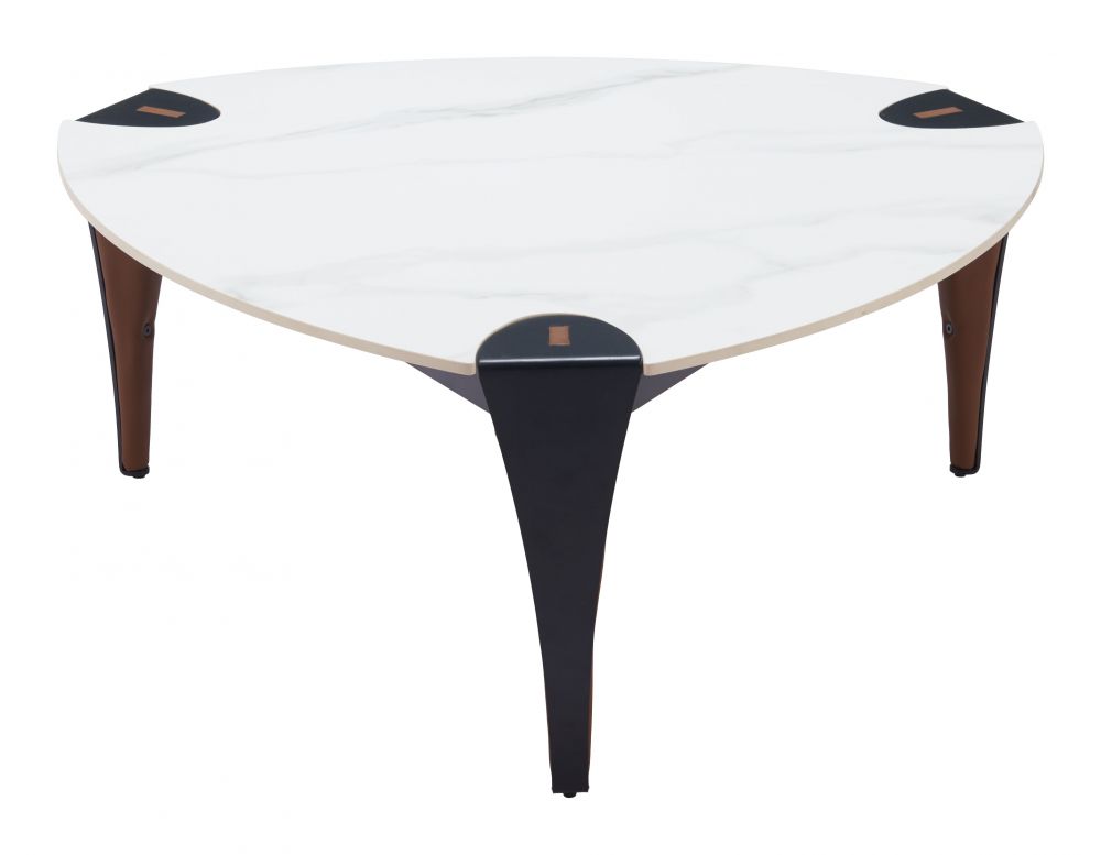 Zuo Modern Bogey White Sintered Stone Top Coffee Table