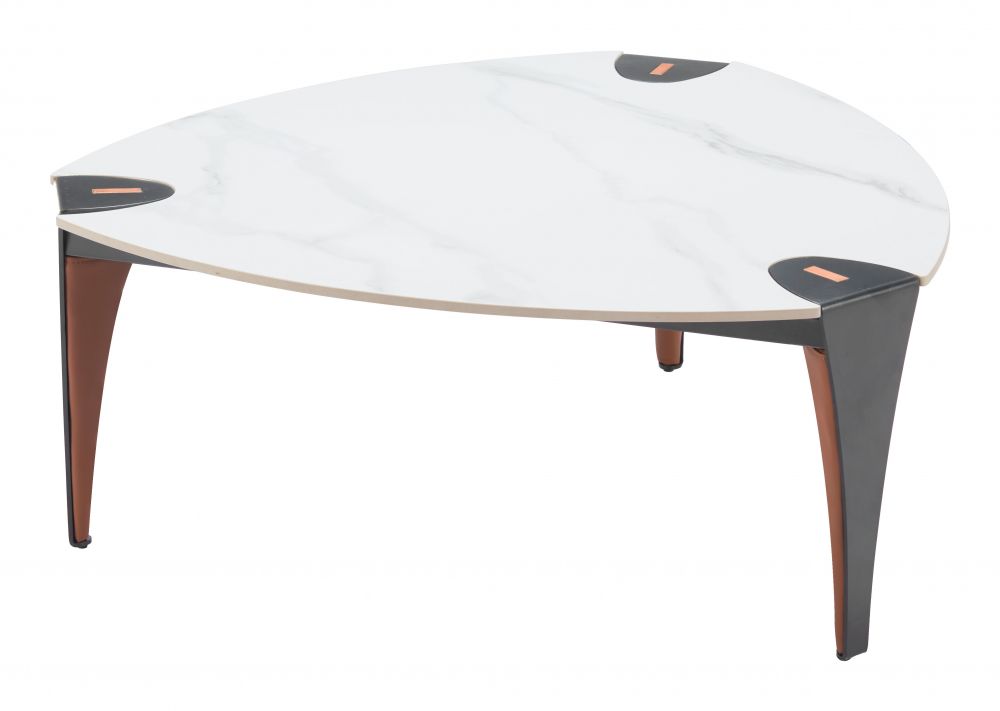 Zuo Modern Bogey White Sintered Stone Top Coffee Table