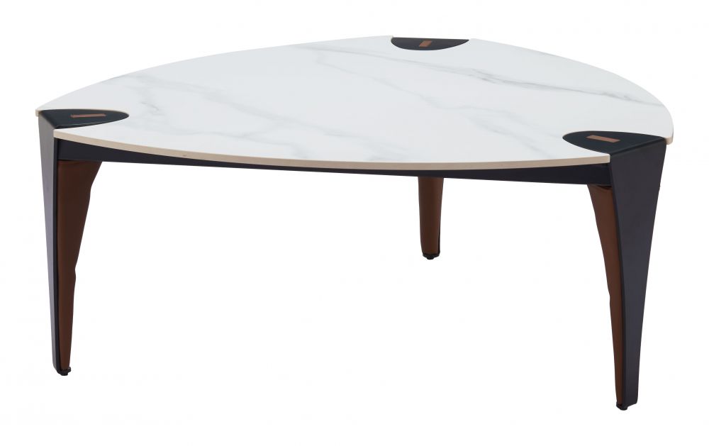 Zuo Modern Bogey White Sintered Stone Top Coffee Table