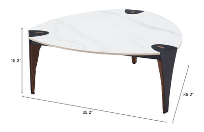Zuo Modern Bogey White Sintered Stone Top Coffee Table