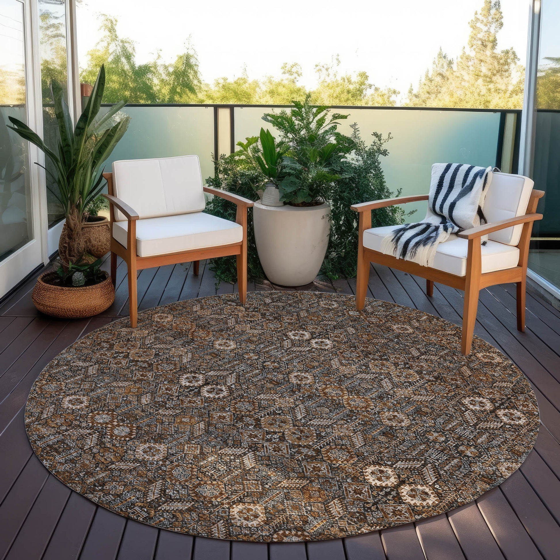 Addison Rugs Bohemian Brown Washable Indoor-Outdoor Rug