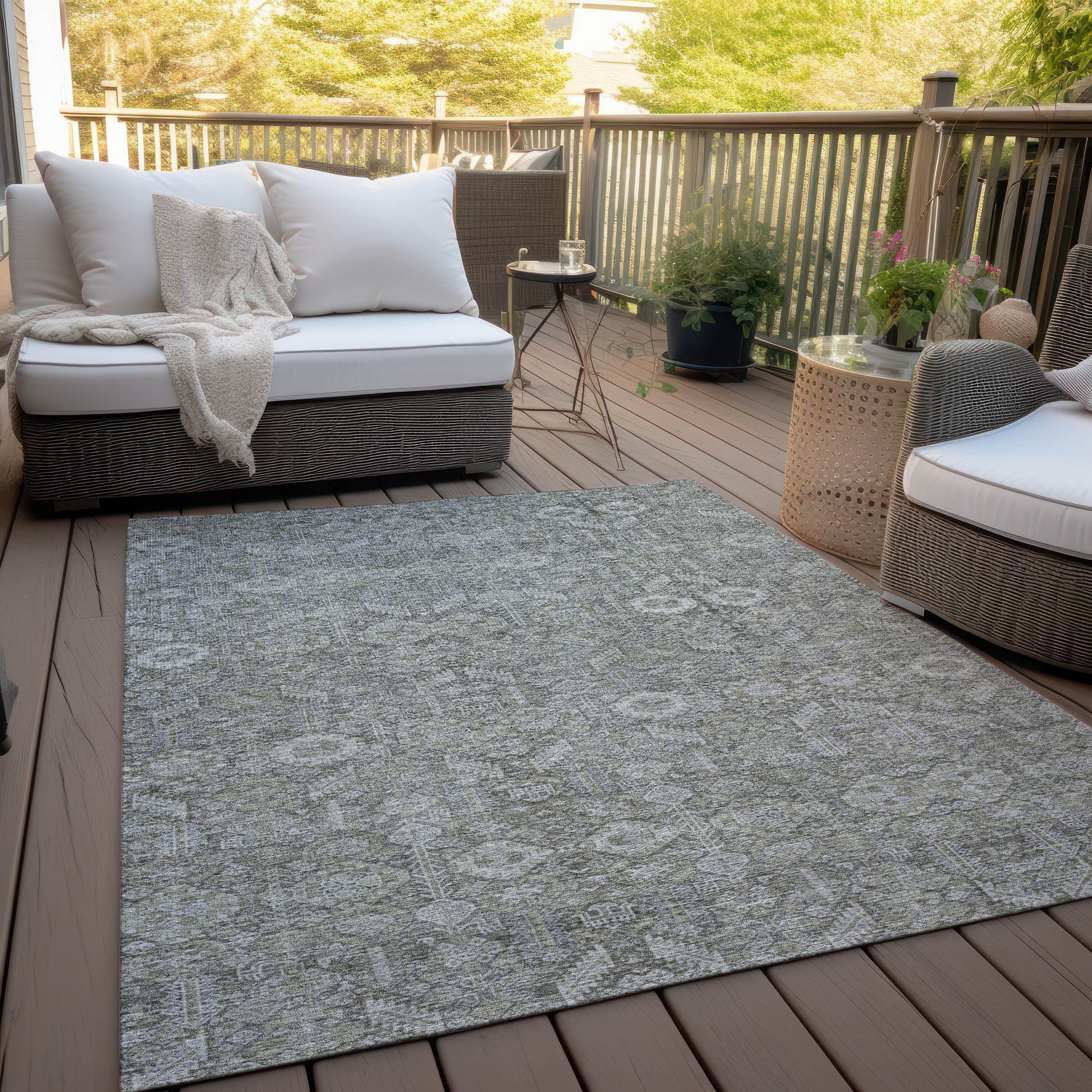 Addison Rugs Bohemian Grey Washable Indoor-Outdoor Rug