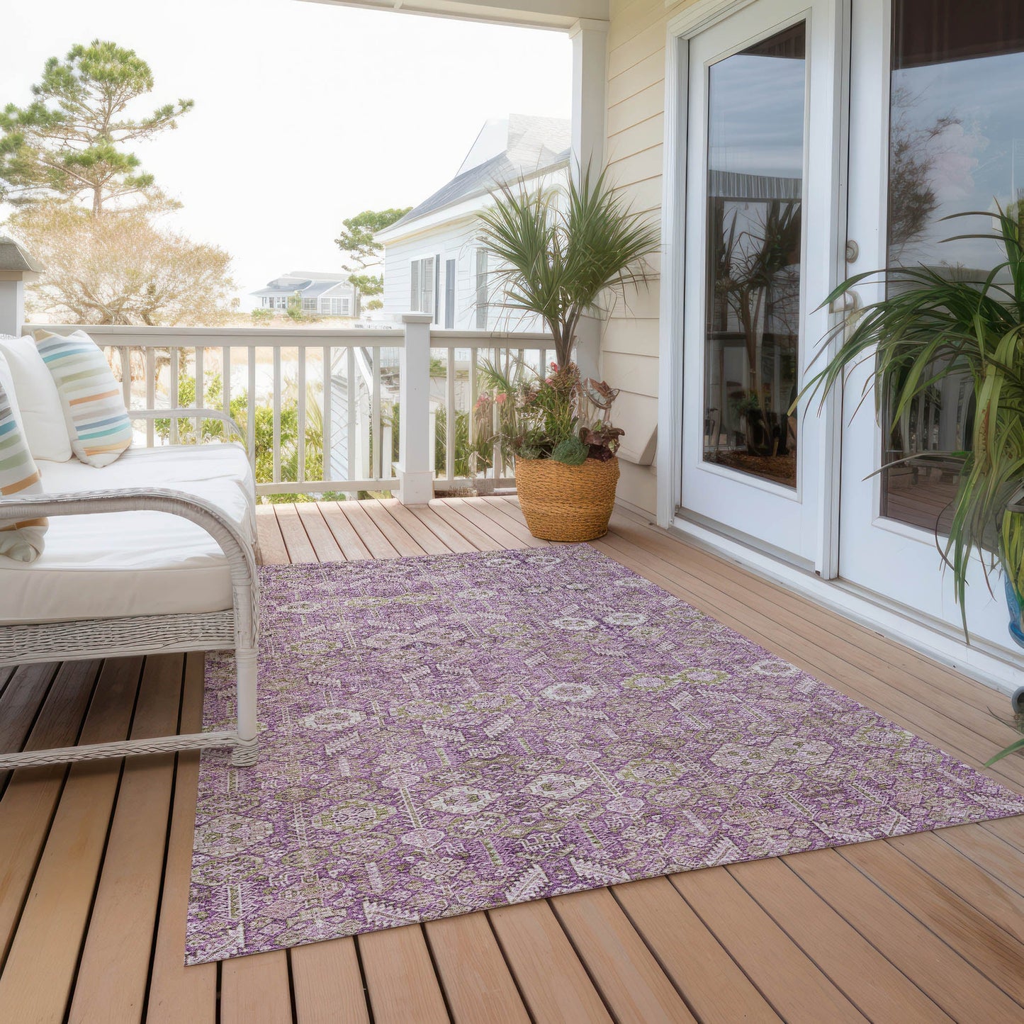 Addison Rugs Bohemian Lavender Washable Indoor-Outdoor Rug