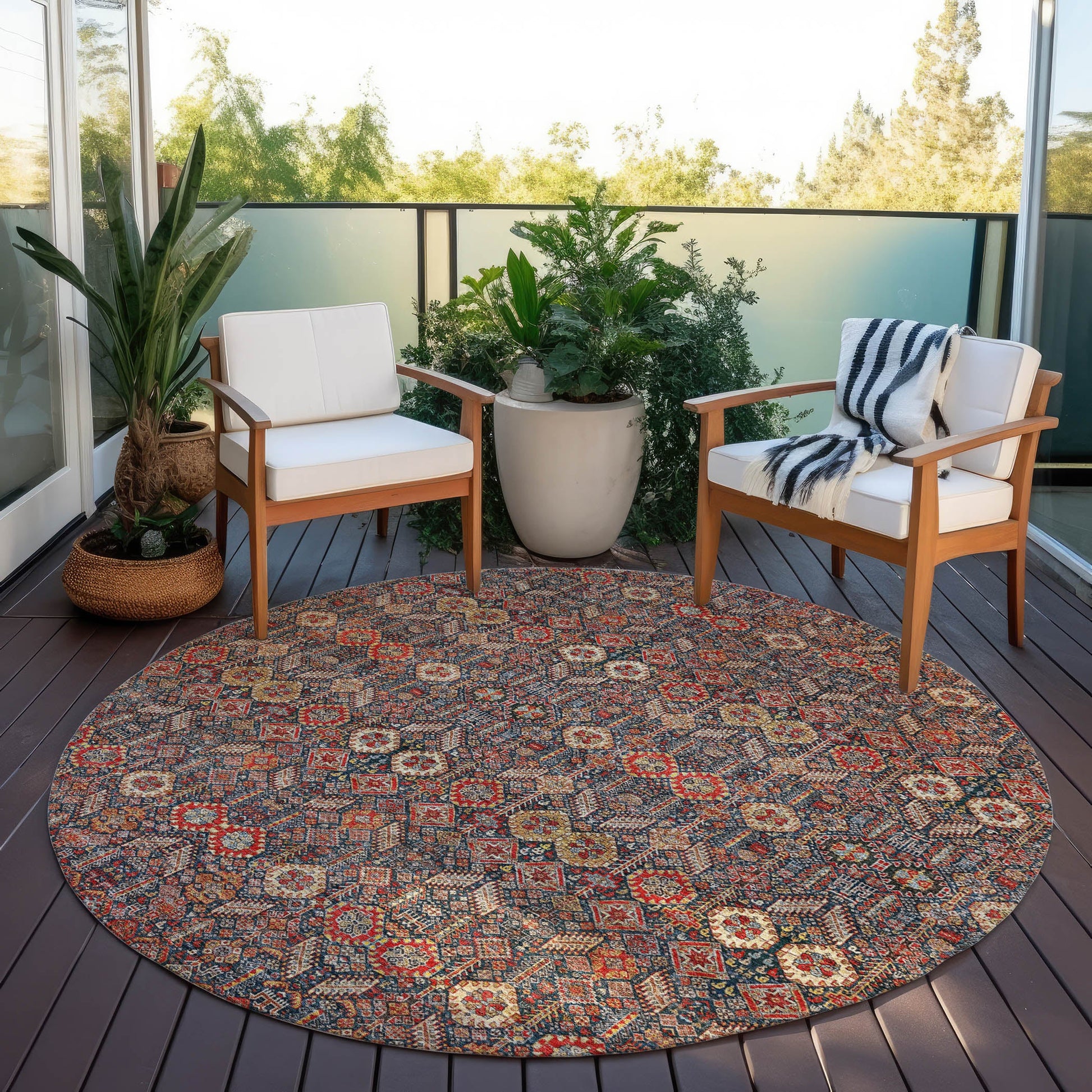 Addison Rugs Bohemian Red Washable Indoor-Outdoor Rug